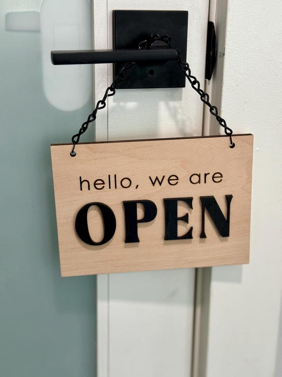 Open Closed Sign | Double Sided Wood Retail Sign - Etsy