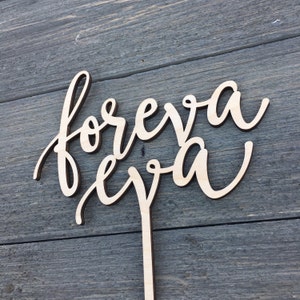 Foreva Eva Wedding Cake Topper, 6.5W inches, Forever Topper, Rustic Cake Topper, Unique Wood Cake Toppers, Infinity Cake Topper immagine 7