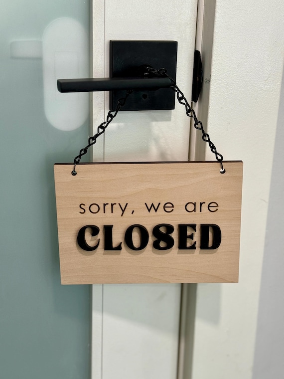 Open Closed Sign | Double Sided Wood Retail Sign - Etsy