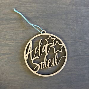 Personalized Ornament - Moon & Stars - 4&quot;D -, Custom Christmas Ornament, First Christmas Ornament, Wood Ornament, Astrology 2025