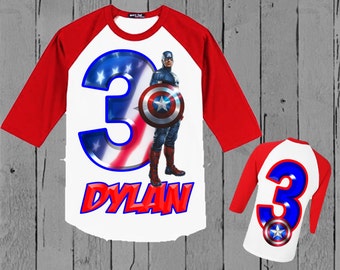 Captain America Birthday Shirt