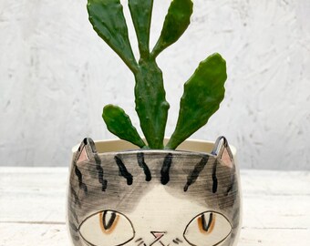 Happy Cat Head Planter
