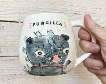 Black Pug Mug Pugzilla