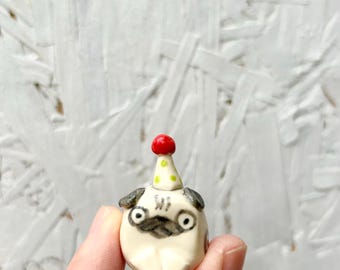 Pug Tiny Party Totem/ Funny New Job Gift