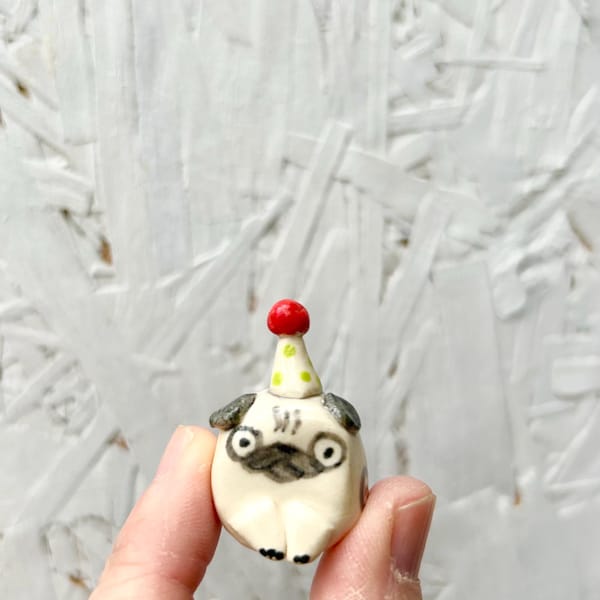 Pug Tiny Party Totem/ Funny New Job Gift