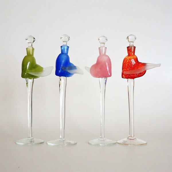 Flacon, Amore, farbig, mundgeblasenes Glas, Handarbeit, Signiert