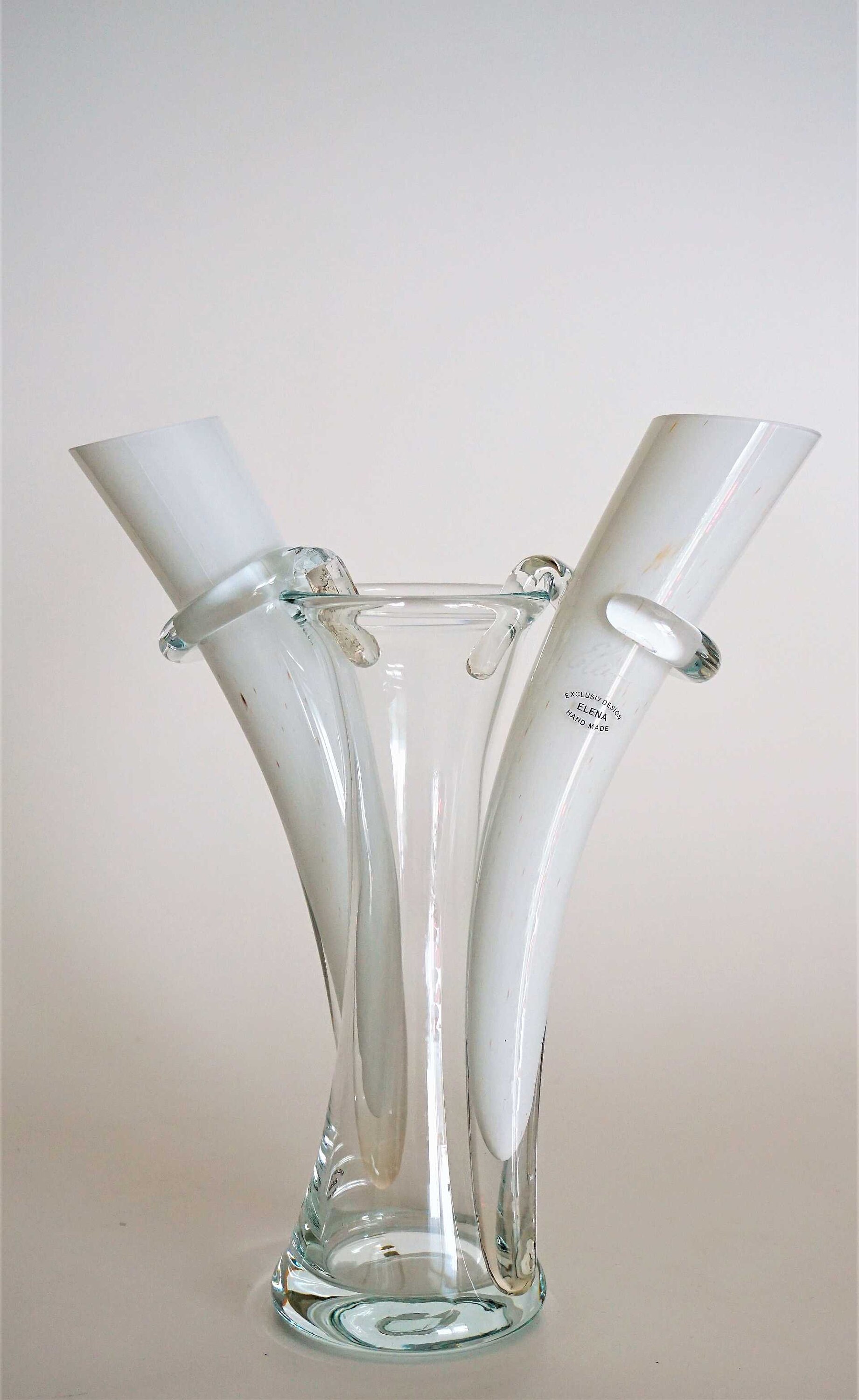 Vase Set Miami, White, Mouthblown Glass, Handmade, Signed Etsy UK
