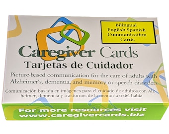 Caregiver Cards Bilingual Spanish English Communication Cue Cards for Spanish Speaking Adults with Memory, Speech, & Cognitive Challenges