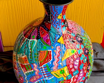 Unusual colorful vase