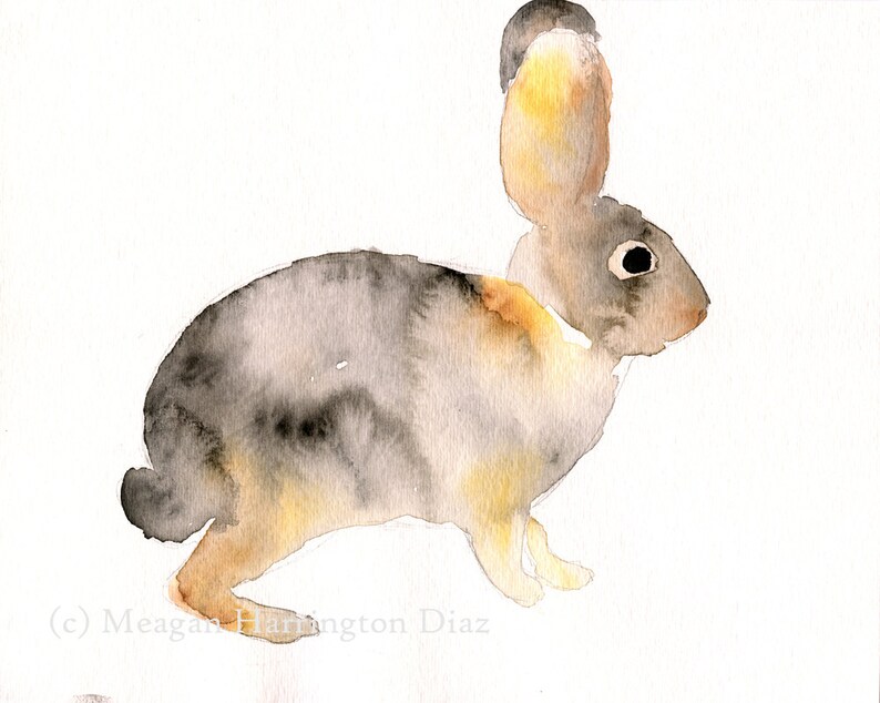 Bunny Painting - Desert Cottontail - LARGE print - Rabbit Painting - Bunny Art image 1