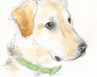 Yellow Lab Painting - Labrador Watercolor - Dog Art - Yellow Lab watercolor