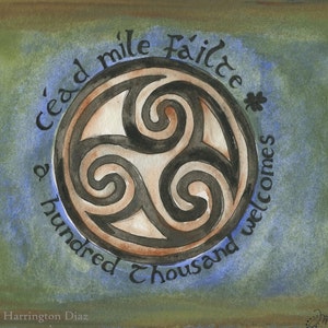 Celtic Knot - Cead Mile Failte - (A Hundred Thousand Welcomes) Fine Art Print  Ireland Celtic Art Irish Celtic Painting