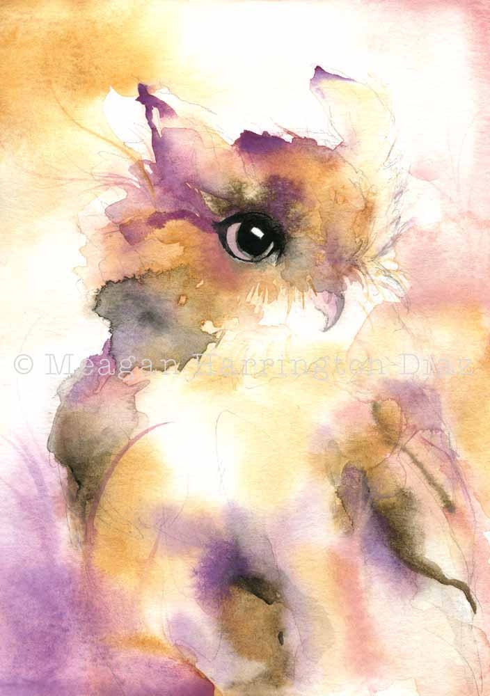Owl Painting - Owl Art - Watercolor Fine Art Print - Whimsical painti…