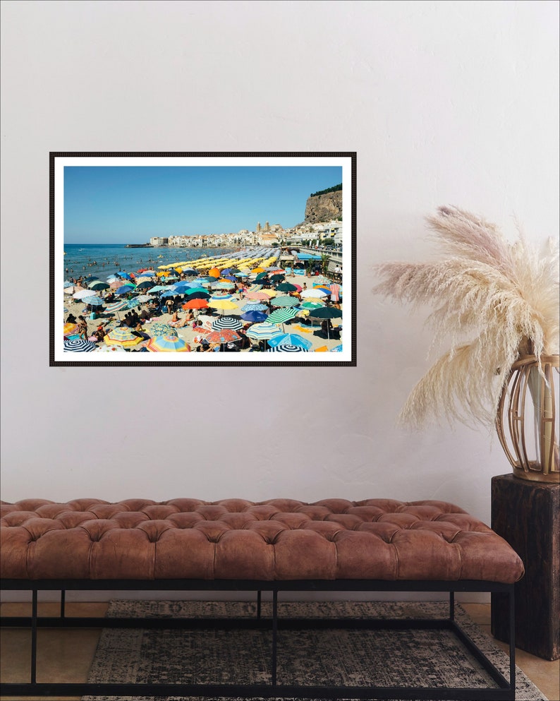 ITALY BEACH PHOTOGRAPHY Large Wall Art Cefalu Sicily Beach Etsy