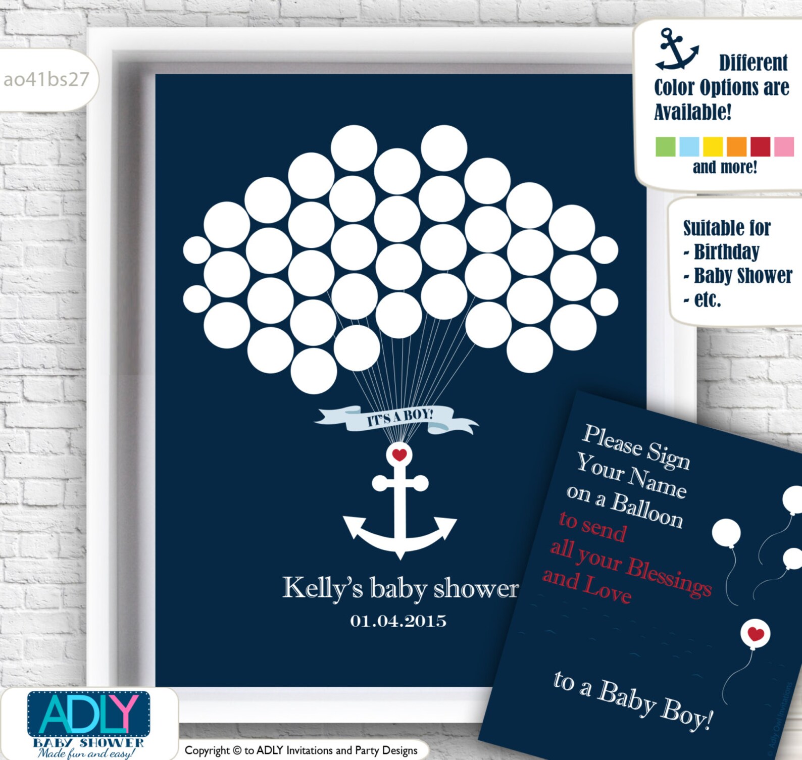 Nautical Guest Book Alternative for Baby Shower With Anchor Etsy