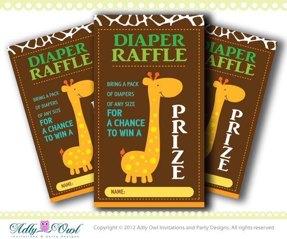 giraffe-diaper-raffle-safari-theme-tickets-orange-green-tickets-for-baby-shower-diy-only