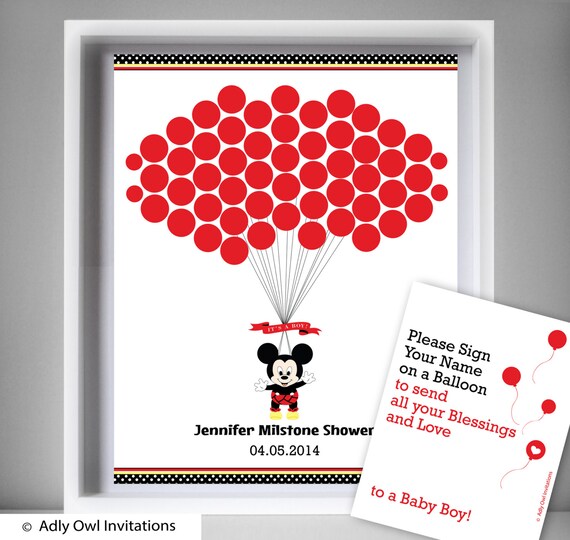 Boy Mickey Mouse Guest Book Printable Alternative And Boy Mickey