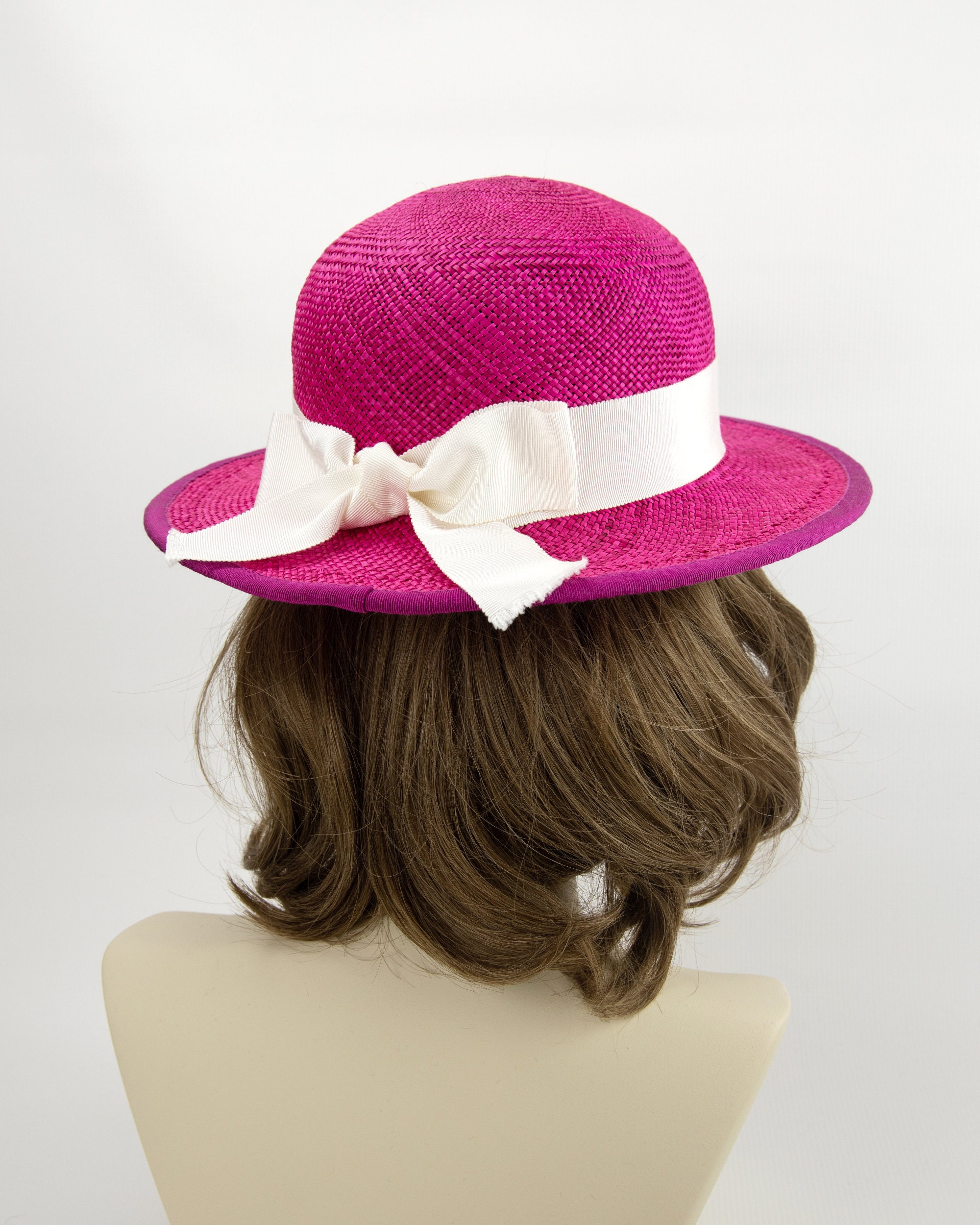 Hot Pink Straw Hat. Women's Summer Sun Hat. Fuchsia Panama Etsy.de