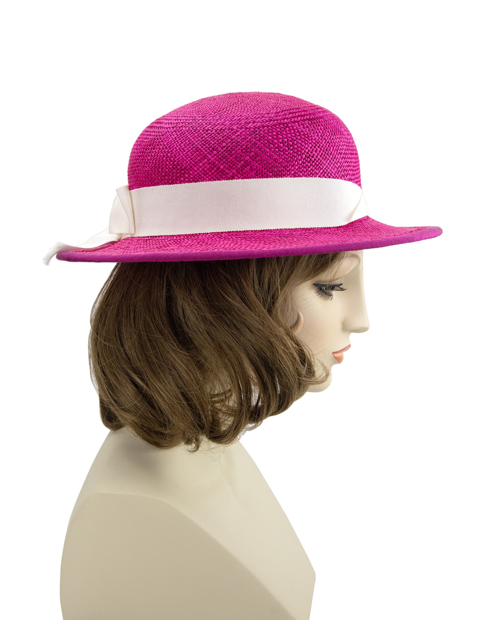 Hot Pink Straw Hat. Women's Summer Sun Hat. Fuchsia Panama Etsy.de
