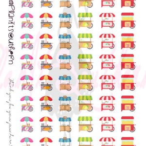 Food Cart Icon / Planner Stickers / Erin Condren / Happy Planner / Travelers Notebook / Personal Planner / Bujo / Life Planner
