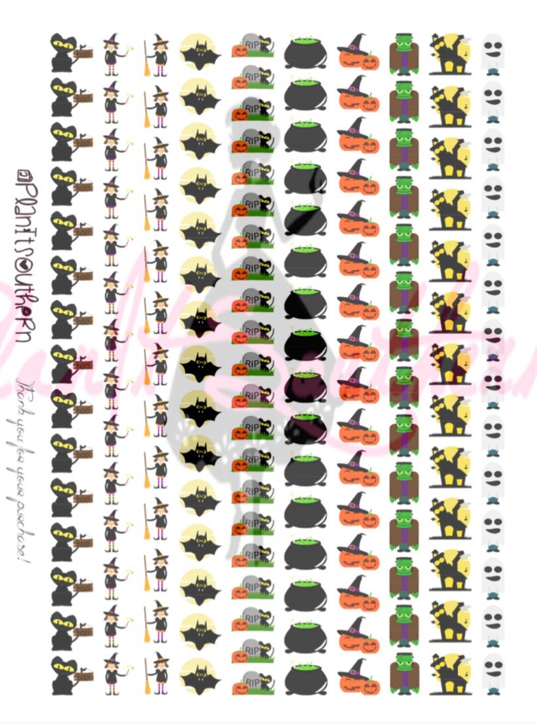 Spooky Halloween Deco / Planner Stickers / Planner Icon / Travelers ...