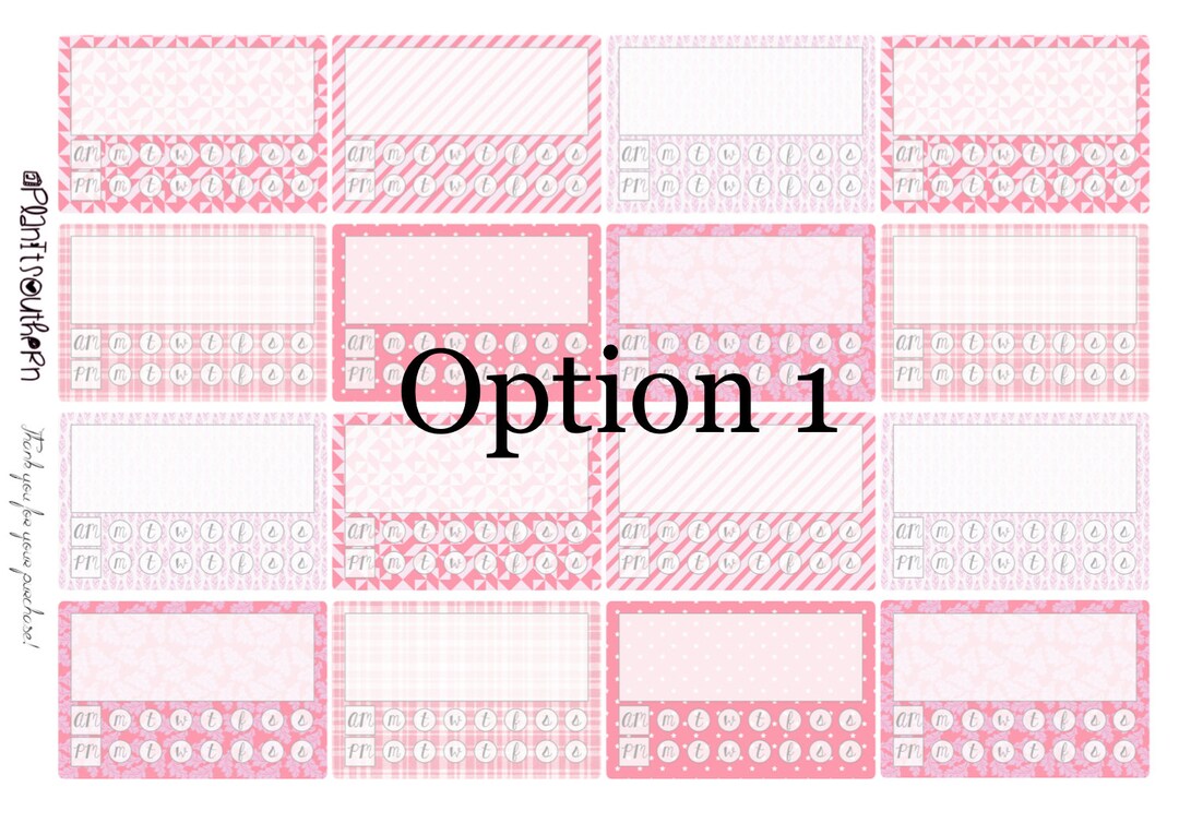 Pink Task Racker Pink Themed AM PM Weekly Tracker / Planner Stickers / Planner Icon ...