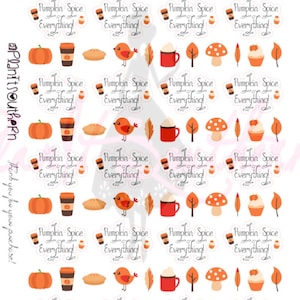 Pumpkin Spice Everything / Planner Stickers / Decorative Stickers / Travelers Notebook / Personal Planner / Bujo / Life Planner