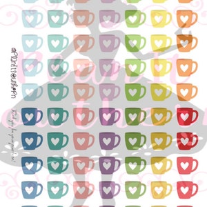 Coffee Mug Icons / Planner Stickers / Planner Icon / Travelers Notebook / Personal Planner / Bujo / Life Planner