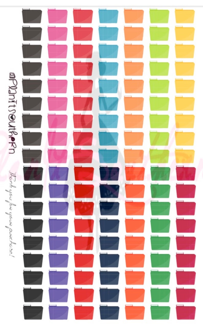 File Folder Icon / Planner Stickers / Planner Icon / Travelers Notebook ...