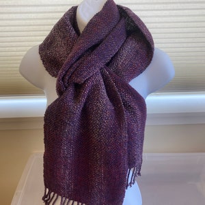 Violet - Hand woven merino and other fine wool scarf