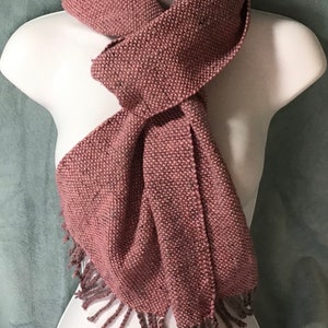 Corsage - Hand woven, hand spun wool and bamboo scarf