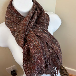 Captains of Industry - hand woven scarf from hand spun wool blend