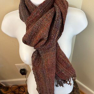 Forgotten - hand woven scarf from hand spun wool blend