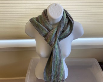 Drizzle - Hand woven merino wool and silk scarf