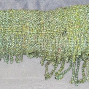Meadow - hand woven, hand spun, wool, silk, and bamboo scarf