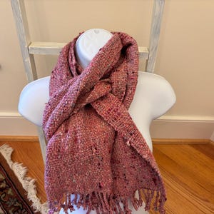 Granny - hand woven scarf from hand spun Rambouillet wool, alpaca, and silk