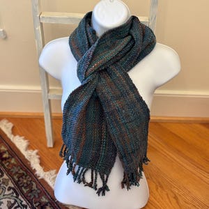 Naturally - hand woven scarf from hand spun merino wool and alpaca