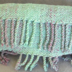 Winter Sunset - hand woven, hand spun, hand dyed Rambouillet scarf