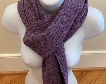 Ladies -  hand woven scarf from hand spun merino and viscose