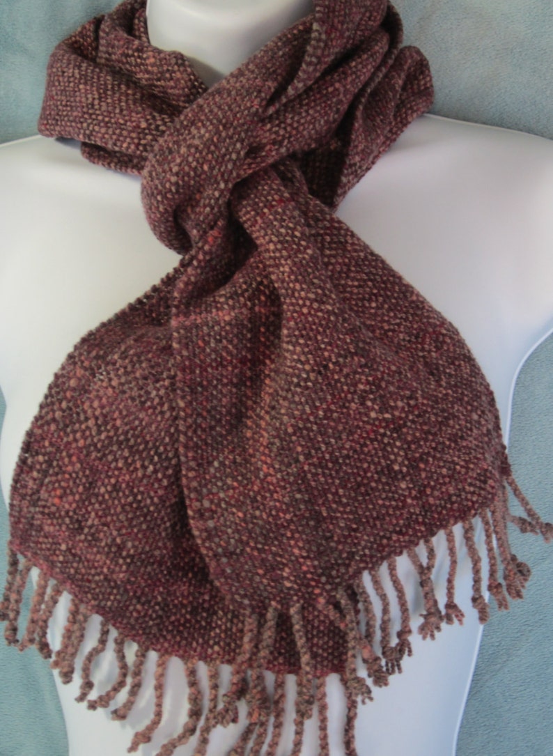 Brick Handwoven wool scarf image 5