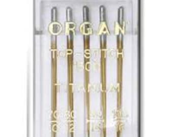 Organ Brand Titanium Topstitch Needle Size 16