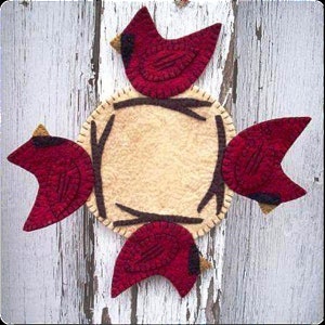 Cardinal Candle Mat Downloadable Pattern