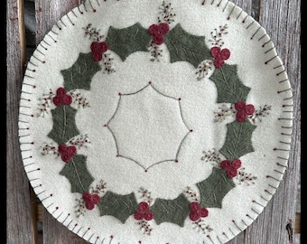 Holly Berry Thyme Precut Wool Kit (includes pattern)