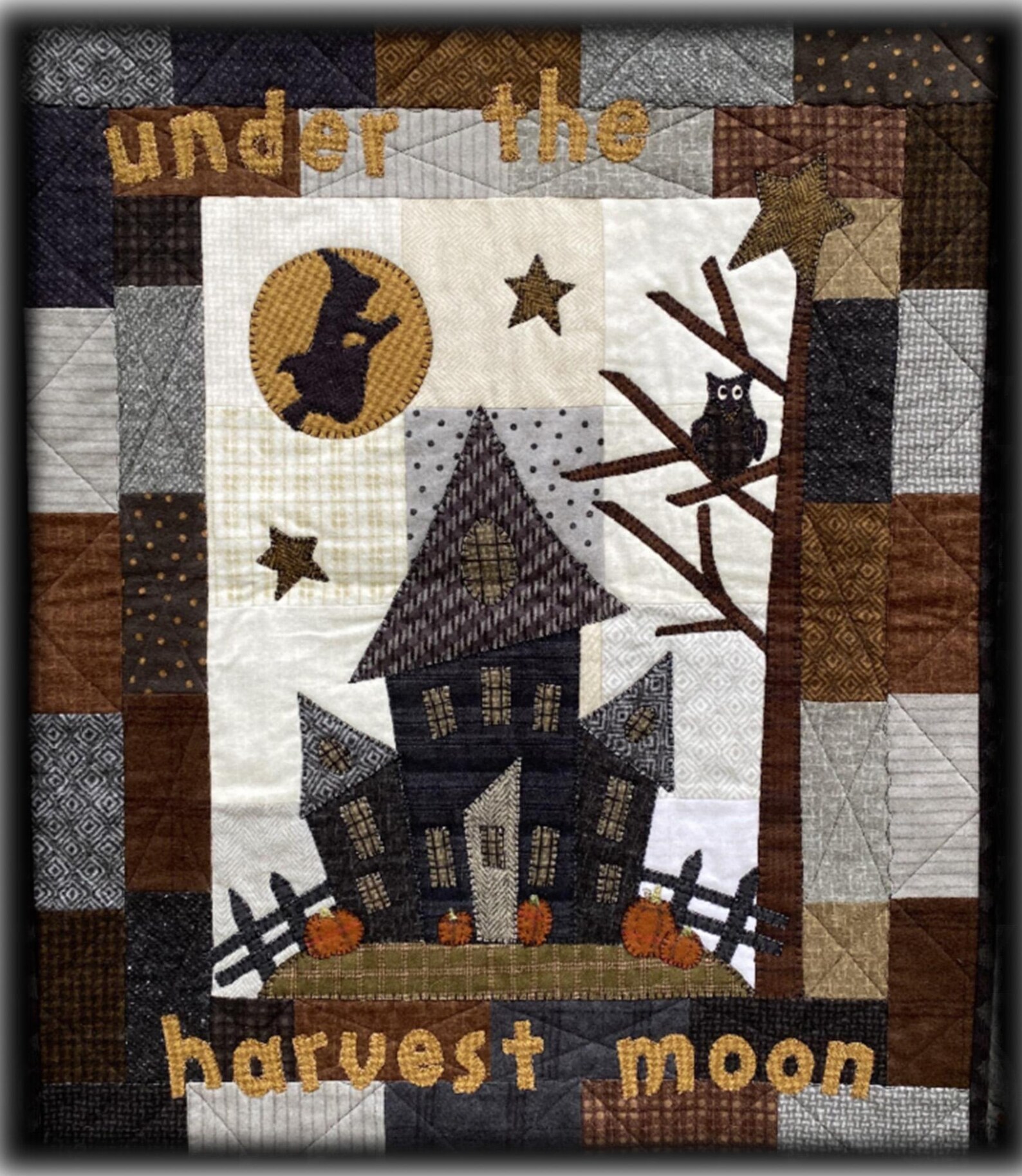 Patchwork Moon Harvest Moon Rising Pattern - Etsy