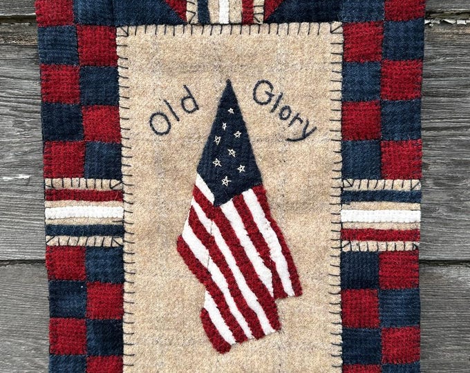 Featured listing image: Old Glory Wool Applique Pattern