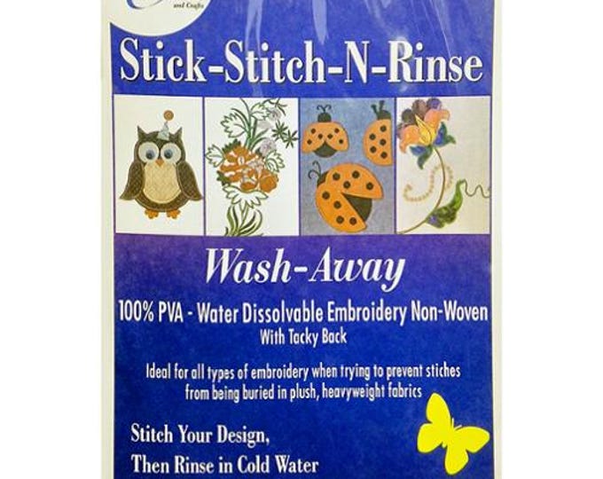 Stick-Stitch-N-Rinse: 10 Sheets 8.5x11 Embroidery Stabilizer