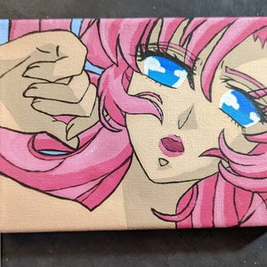 Revolutionair Meisje Utena acryl schilderij