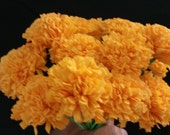Day of the Dead 50 Yellow Marigolds, Dia de Los Muertos, Mexican Flowers, Crepe Paper Flowers, Wedding Decorations, Cinco de Mayo, Fiesta