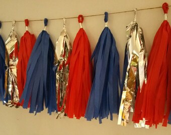 Only 10.99 Mini 20 Tassel New England Patriots Tissue Paper Garland Patriots Football Decorations Red White Blue Balloon Tassels Banner