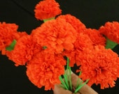 Cinco de Mayo, Fiesta 12 Orange Marigolds, Day of the Dead, Dia de Los Muertos, Mexican Flowers, Crepe Paper Flowers, Party Decorations